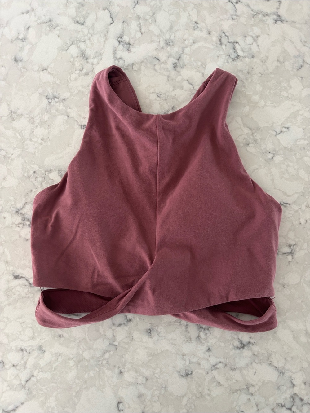 Athleta Mauve-Pink Cropped High-Neck Tank